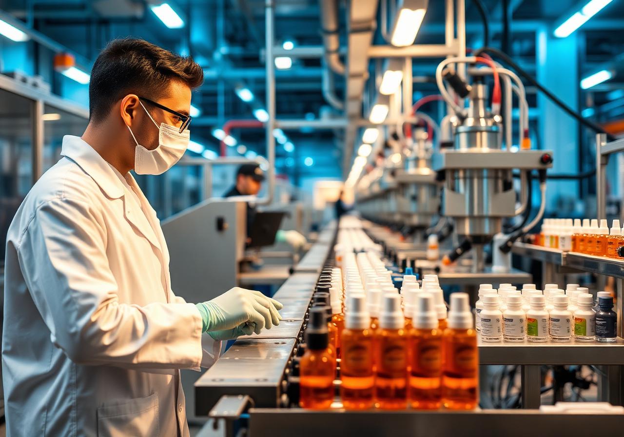 Laboratório e linha de produção